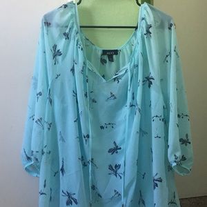 Sheer blouse with tank top